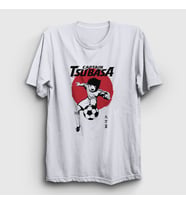 Presmono Unisex Beyaz Flag Futbol Anime Kaptan Captain Tsubasa T-Shirt 320623tt