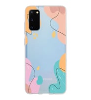 Samsung Galaxy S20 Kapak Karışık Renkler Tasarımlı Şeffaf Silikon Kılıf