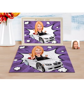 BK Gift Kişiye Özel Kadın Patron Karikatürlü 1000 Parça Profesyonel Puzzle-3
