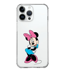 Apple iPhone 14 Pro Uyumlu Köşe Korumalı Antişok Kapak Minnie Mouse Tasarımlı Şeffaf  Kılıf