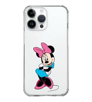 Apple iPhone 14 Pro Uyumlu Köşe Korumalı Antişok Kapak Minnie Mouse Tasarımlı Şeffaf  Kılıf