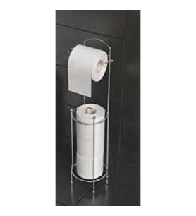 YEDEKLİ AYAKLI WC KAĞITLIK (Gümüş)
