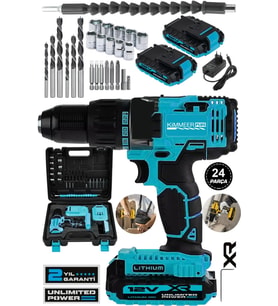 12V 2Ah Metal Şanzıman Çift Akülü Vidalama Seti