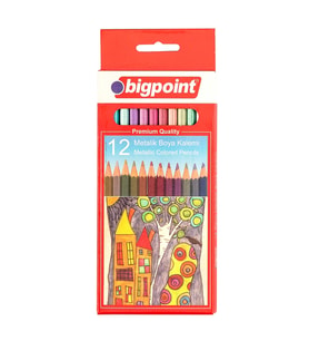 Bigpoint Metalik Kuru Boya Kalemi 12 Renk