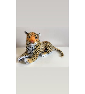 Sesli Kükreyen Leopar Peluş 40 cm (Kahverengi)