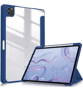 Apple iPad Pro 11inç M4/M5 Kılıf Grafiti Şeffaf Kalem Bölmeli 2024/2025 (Lacivert)