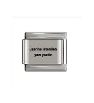 KİŞİYE ÖZEL İSİM YAZILI İTALYAN ÇELİK Charm - Tekli Parça (Gümüş)