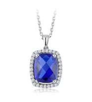 2,22 Karat Pırlanta Safir Kolye (Beyaz)
