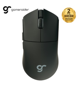GameRaider GR3 PRO Max Obsidian Black PixArt 3950 Sensör Kablosuz Gaming Mouse – 2 Yıl Birebir Değişim Garantili