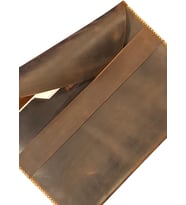 Macbook Çantası Kahverengi Nubuk Hakiki Deri El Dikişi Macbook Air/Pro Uyumlu Kılıf (14 macbook pro)