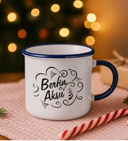 BK Gift Kişiye Özel İsimli Lacivert Emaye Kupa Bardak -1, Arkadaşa Hediye, Sevgiliye Hediye