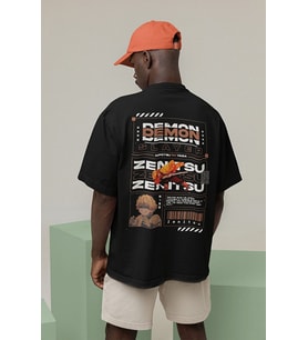 Demon Slayer Baskılı Unisex Oversize Anime Tişört