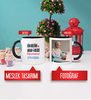 Din Kültürü Öğretmenine Hediye Din Kültürü Öğretmeni Kupa Bardak Siyah Fotoğraflı