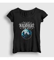 Presmono Kadın Siyah Haunted House Katatonia T-Shirt 403089tt