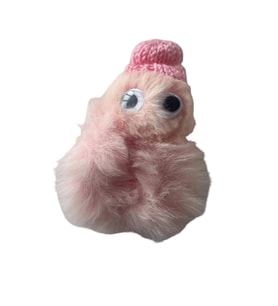Caş Dekorasyon Pembe Renk Canavar Figürlü Peluş Simit Toka (Pembe)