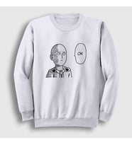 Presmono Unisex Beyaz Ok Anime One Punch Man Sweatshirt 240683tt
