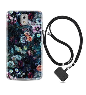 Samsung Note 3 4 5 8 9 20 Ultra 10 Lite Kılıf Boyun Askılı Silikon Great Flowers 1304