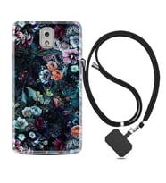 Samsung Note 3 4 5 8 9 20 Ultra 10 Lite Kılıf Boyun Askılı Silikon Great Flowers 1304