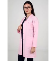 Deniz Iş Kıyafetleri Kadın Alpaka Kumaş Pembe Renk Iş Önlüğü