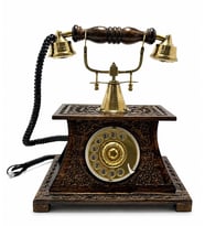 Ahşap Pirinç Nostaljik Masa Telefonu Af931