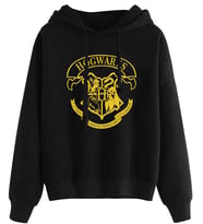 Harry Potter Hogwarts Model Sweatshirt Kapüşonlu Hoodie Lacivert ve Siyah (Siyah)