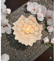 Mumelia Candles Beyaz İnci Bahçesi - Doğal Soya Taştozu Tabaklı Tasarım Mum