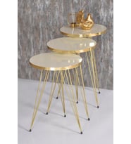 Zigon Sehpa Gold Krem Tel
