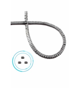 Hematit Doğal Taş Mat Gri Çift Delik 4x2mm Dizi [AA]