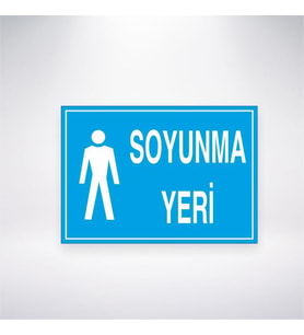 Erkek Soyunma Yeri 21x28 Arkası Yapışkanlı Levha