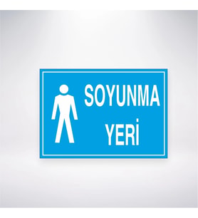 Erkek Soyunma Yeri 21x28 Arkası Yapışkanlı Levha