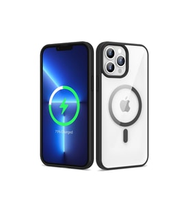 Apple iPhone 13 Pro Max Uyumlu Kılıf M-safe Wireless Şarj Özellikli Silikon Zore Ege Kapak (Siyah)