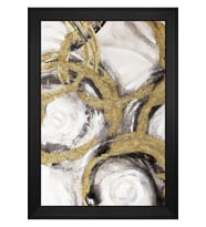 Soyut Şekiller Motifli Kanvas Tablo 80 x 110 cm Siyah Çerçeve