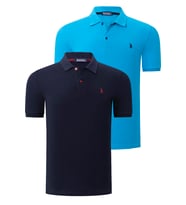 İKİLİ SET T8561 DEWBERRY ERKEK TSHIRT-LACİVERT-MAVİ