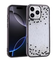 iPhone 16 Pro Max Kılıf Airbag Tasarımlı Damla Taşlı Şeffaf Pera Silikon Kılıf