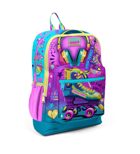 CORAL HIGH 23754 KIDS PEMBE TURKUAZ KULAKLIK PATEN DESENLİ DÖRT BÖLMELİ SIRT ÇANTASI