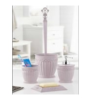 Pastel Pembe Vintage Banyo Seti 4 Parça – Klasik ve Zarif