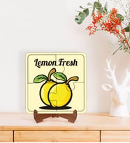 BK Gift Lemon Fresh Tasarımlı Ahşap Standlı Puzzle Çerçeve-1