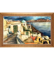 Çerçeveli Paspartulu Manzara Tablo bm1933 (Gold)