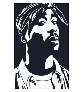 Tupac Temalı Retro Ahşap Poster