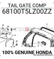Honda Jazz- 2015-2017  Arka Bagaj Kapağı Komple (Oem No:68100T5Lz00Zz)