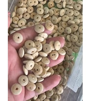 1 CM 30 ADET DELİKLİ YASSI AHŞAP TAKI BONCUĞU