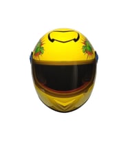 Motosiklet Çocuk Kaskı Full Face Pp Metreal Dino Yellow