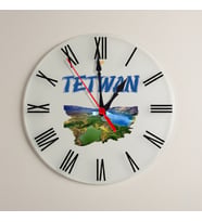 Tetwan Tatvan Şehri Nemrut Dağı Tasarımlı Roma Rakamlı Duvar Saati (Krem)