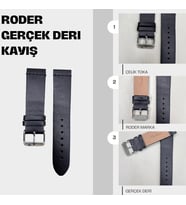 R4143S RODER DERİ KAYIŞ - SİYAH - 22MM