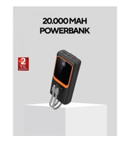 Mey İthalat® Powerbank 20000 mAh Dijital Ekranlı ve Çok Kablolu Hızlı Şarj Cihazı