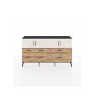 Arges Konsol 4 Raflı 6 Çekmeceli 4 Kapaklı 176x30x99 Antrasit-Aytaşı/Çam