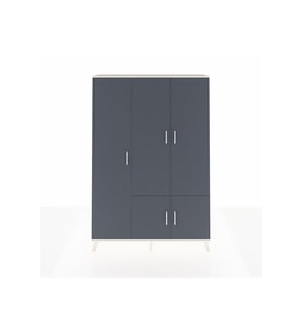 Arges Dolap 7 Raflı 5 Kapaklı Tek Askılı 132x30x195 Aytaşı-Antrasit/Aytaşı