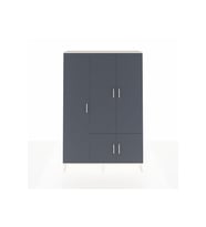 Arges Dolap 7 Raflı 5 Kapaklı Tek Askılı 132x30x195 Aytaşı-Antrasit/Aytaşı