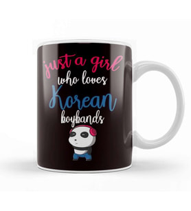 Girl Who Loves Korean Boybands K-Pop Korea Pop Music Panda Kupa Bardak Porselen