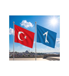 TRY Raşel Kumaş Bayrak ve Türkiye Cumhuriyeti Alpaka Kumaş Bayrak 2'li set 100x150 Cm